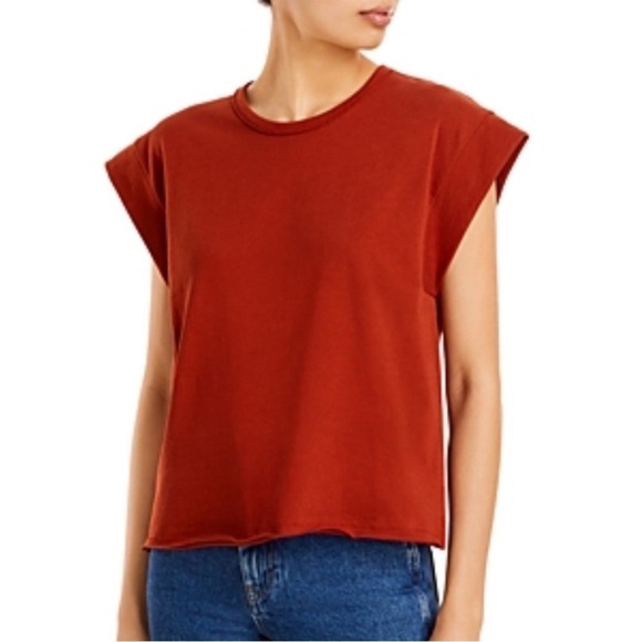 Rag & Bone Ryder Muscle T-Shirt Tee Tank Paprika Brick Red Size Medium - Picture 8 of 14